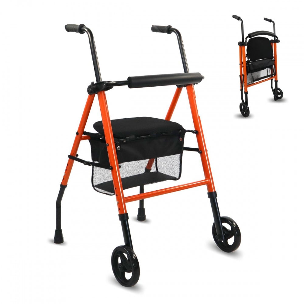 Andador para ancianos Mobiclinic Escorial Plegable Frenos manuales y  bloqueables Aluminio Con cesta