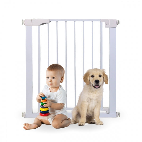 Barrera para escalera con puerta | 76 cm alto | Niños | Mascotas | Cierre automático | Doble apertura |Regulable 75-82cm| Raily | Mobiclinic