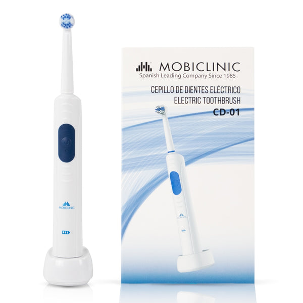 Cepillo dientes eléctrico | Recargable | Eficaz | Seguro | CD-01 | Blanco | Incluye repuestos | Mobiclinic