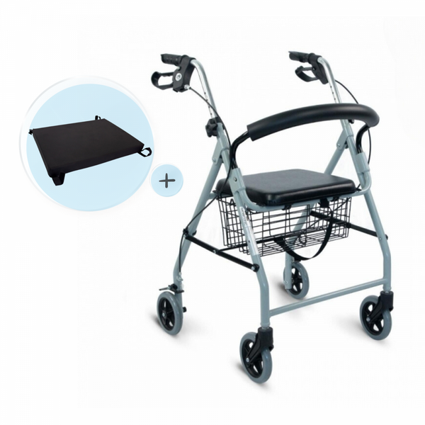  BNSDMM Andador con asiento andador – Andador para ancianos,  andador plegable de aluminio de altura ajustable, ejercitador de  rehabilitación, ligero y portátil : Salud y Hogar