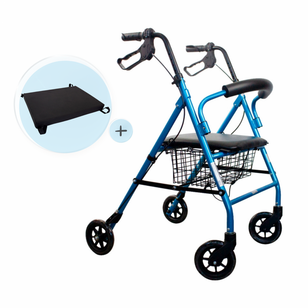  BNSDMM Andador con asiento andador – Andador para ancianos,  andador plegable de aluminio de altura ajustable, ejercitador de  rehabilitación, ligero y portátil : Salud y Hogar