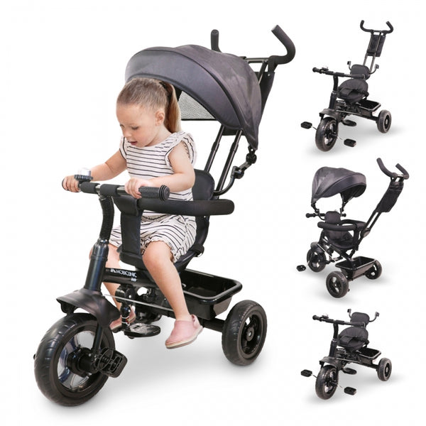 Triciclo 3 en 1| Evolutivo | Ajustable | Máx 25 kg | 18 meses a 5 años | Ligero | LULU Negro | Mobiclinic