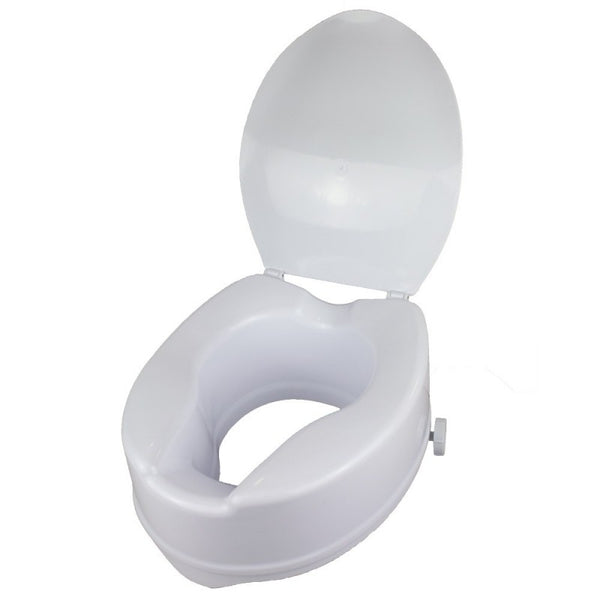 Elevador WC | Con tapa | 14 cm | Blanco | Ajustable | Titán | Hasta 160 Kg| Mobiclinic