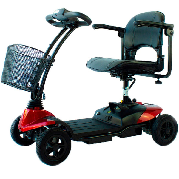 Scooter movilidad reducida | Auton. 10 km | 4 ruedas | Compacto y desmontable | 12V | Rojo | Virgo | Mobiclinic