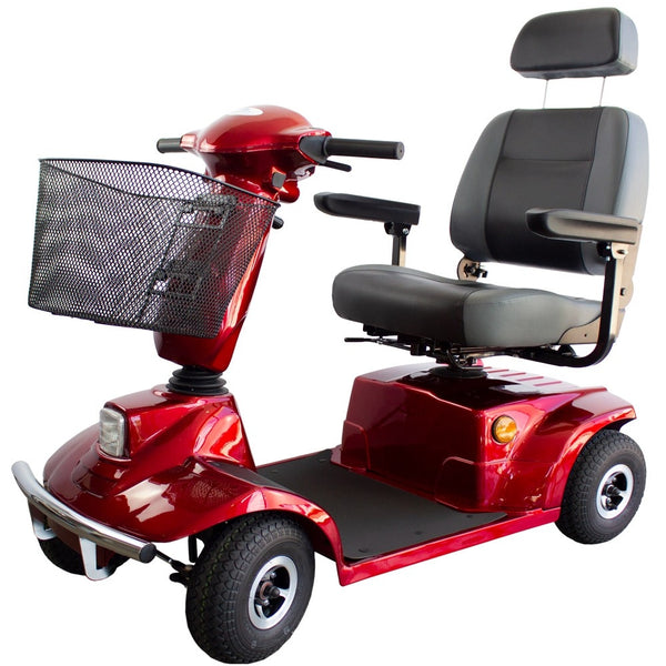 Scooter eléctrico para discapacitados | 4 ruedas | Premium | Desmontable | Auton. 30 km | 12V | Burdeos | Libra | Mobiclinic